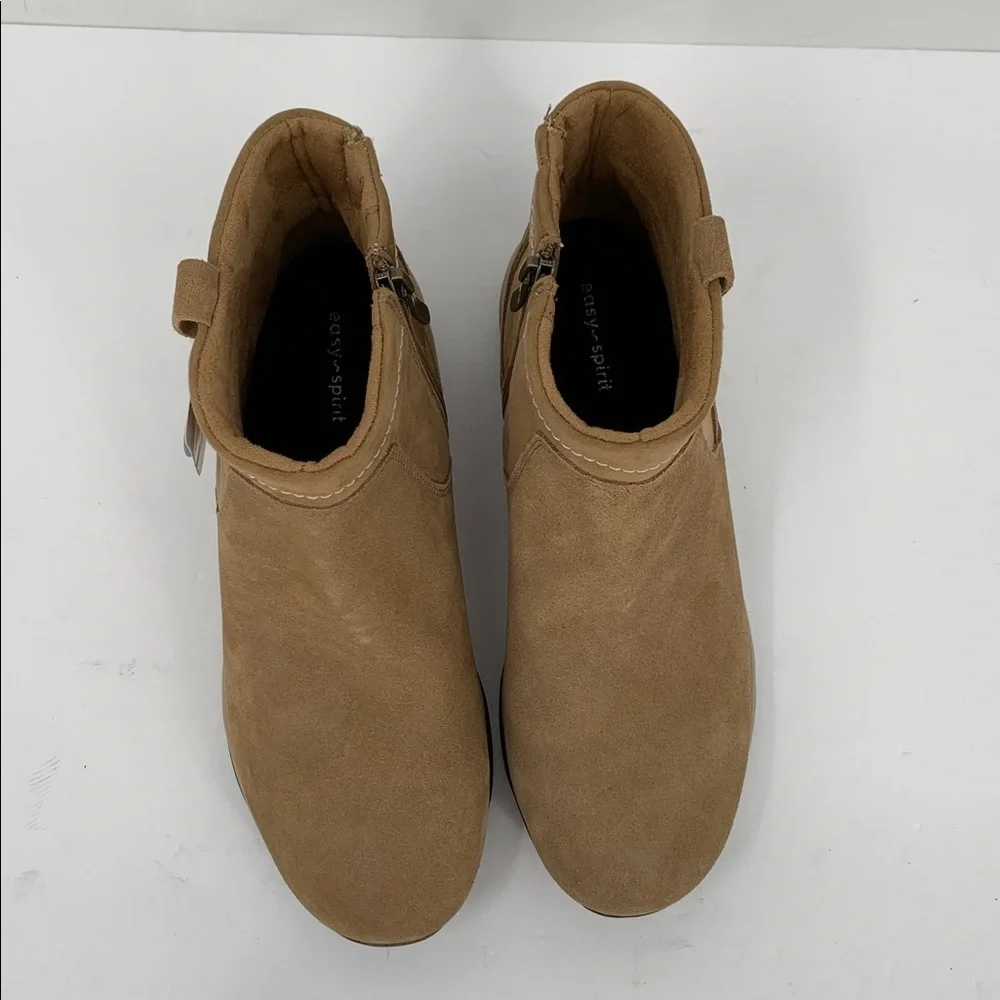 Easy Spirit Elton ankle boot taupe tan brown shoe zipper water resistant new 9